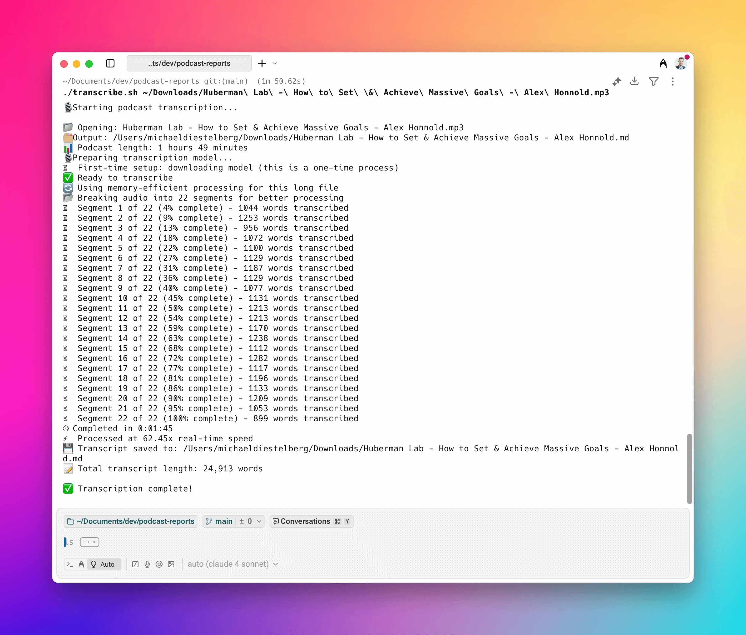 Local Audio Transcription